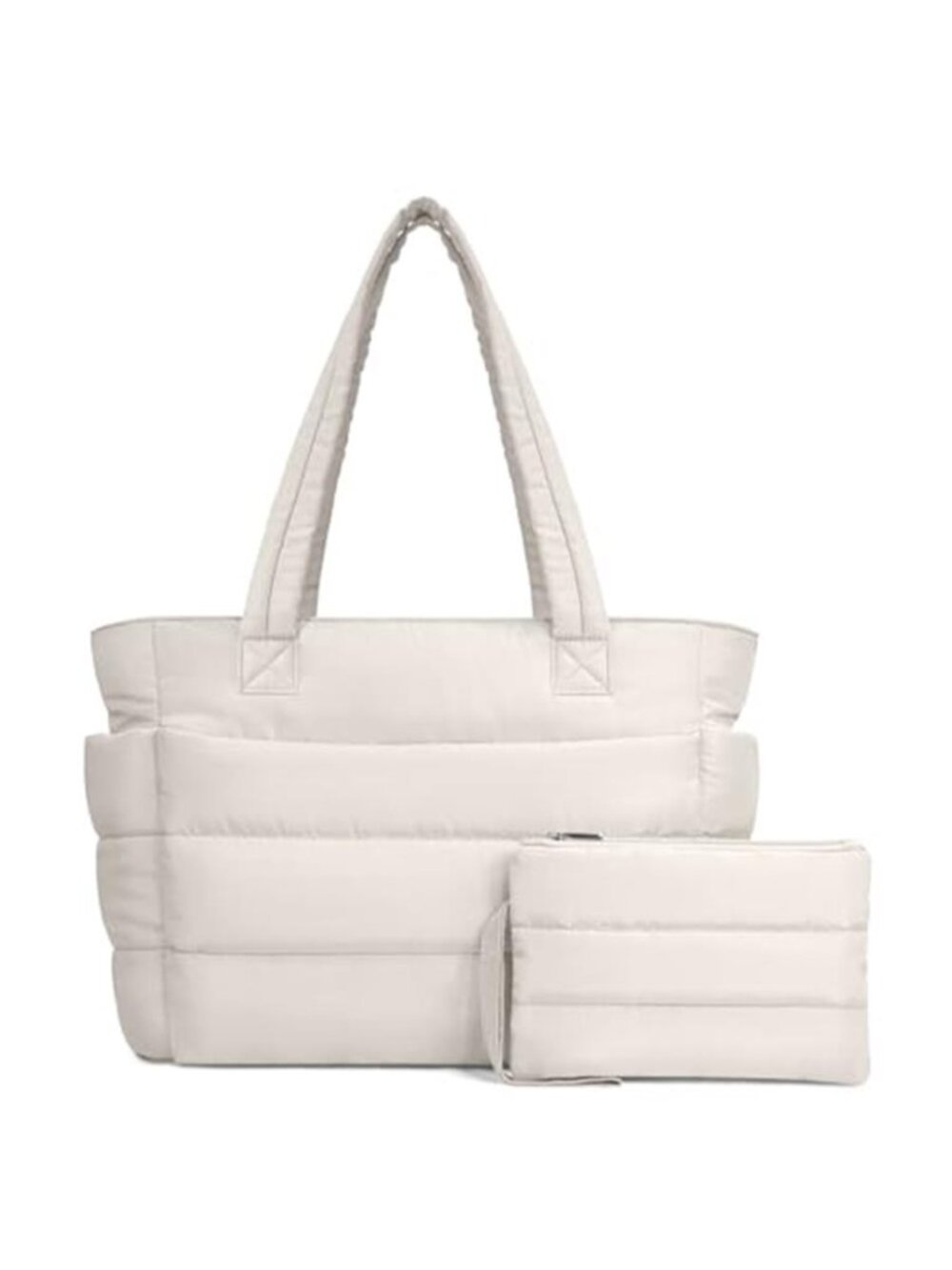 Puffer Tote Bag for Women, Lightweight Puffy Handbag with